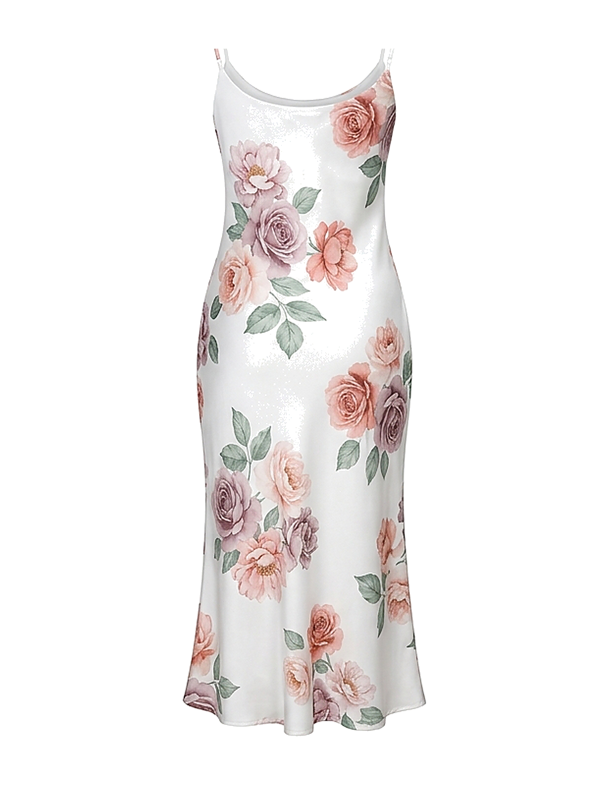 Zyliachic Matte Satin Cowl Neck Slip Dress for Effortless Office Style - White Back